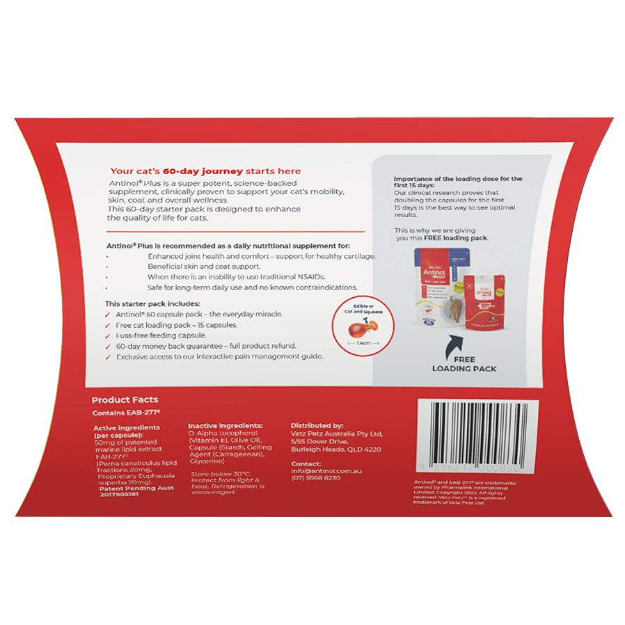 Antinol 60-day Starter Pack – Cat - Easy-Feed Capsules